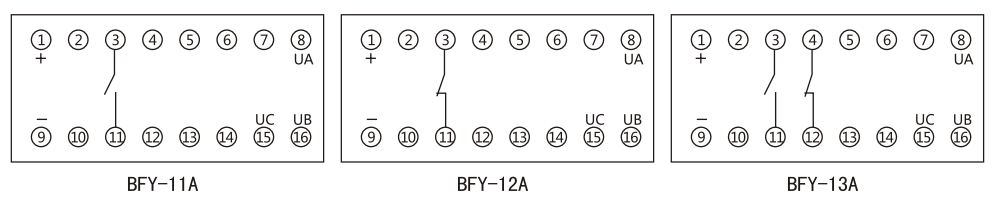 BFY-11A负序电压继电器内部接线及外引接线图